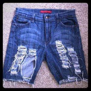 Knee length Denim Jean Shorts